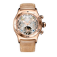 Reef Tiger Luxury Rose Gold Unique Automatic Skeleton Wrist Watch for Men