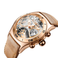 Reef Tiger Luxury Rose Gold Unique Automatic Skeleton Wrist Watch for Men