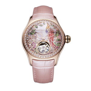 Luxury Rose Gold Women's Diamond Watches - Reef Tiger Aurora Parrots Series Watch