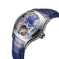 Luxury Reef Tiger Designs Aurora Parrots Blue Diamond Skeleton dial Wristwatches for Women