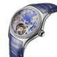 Luxury Reef Tiger Designs Aurora Parrots Blue Diamond Skeleton dial Wristwatches for Women