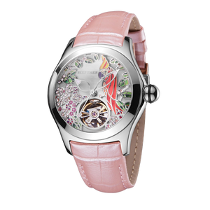 Reef Tiger Designer Aurora Parrots Series - Luxury Classic Diamond Watches for Women